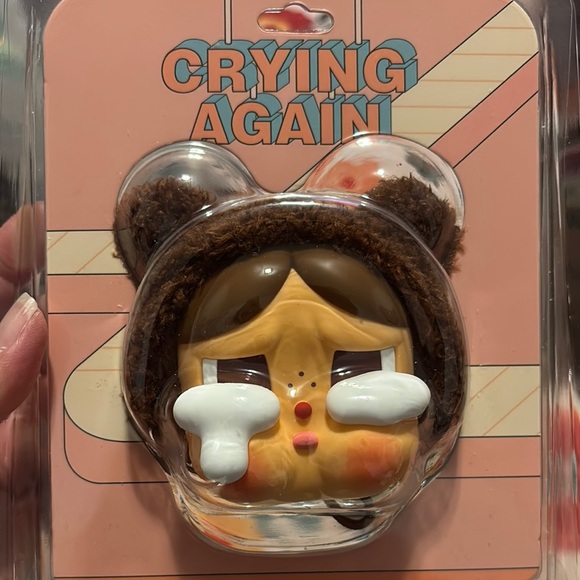 POP MART Accessories - Brown and White Crying Bear Mask